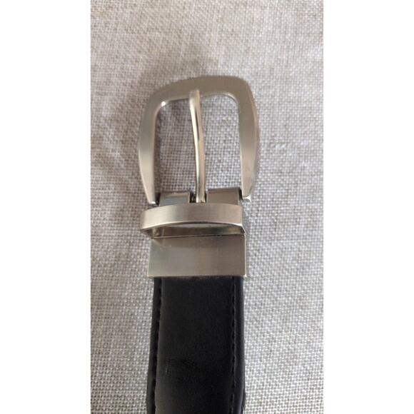 Braided Black Men's Belt 40 L Vegan Leather, No flaws, Unbranded, Silver Buckle - Picture 2 of 7